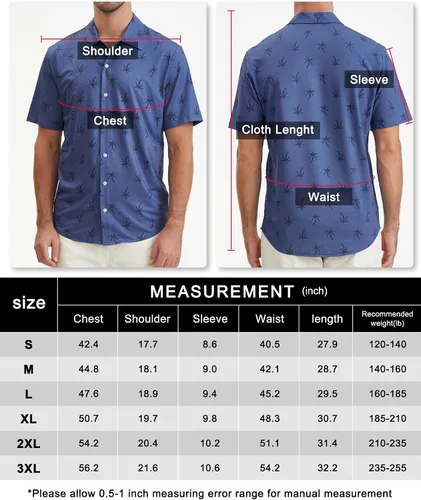Vista 6 de BOJIN Camisa hawaiana de manga corta con botones para hombre, diseño floral tropical, sin arrugas, para vacaciones en la playa