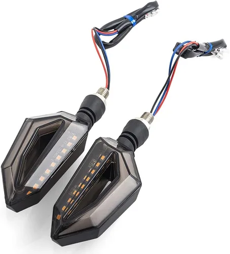 Vista 6 de Luces LED intermitentes universales para motocicleta de 10mm. Luces delanteras y traseras para intermitentes de 12 LED