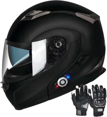 Vista 12 de FreedConn BM2-S - Casco de motocicleta con Bluetooth y función de marcación de voz, manos libres, 500 m/ 2 – 3 conductores, DOT con Bluetooth