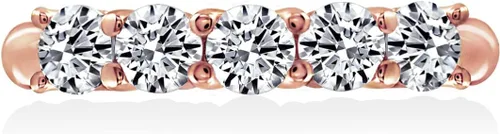 Vista 33 de Amazon Essentials Anillo de plata de ley de cinco piedras con circonita cúbica de corte redondo Infinite Elements (anteriormente colección Amazon)
