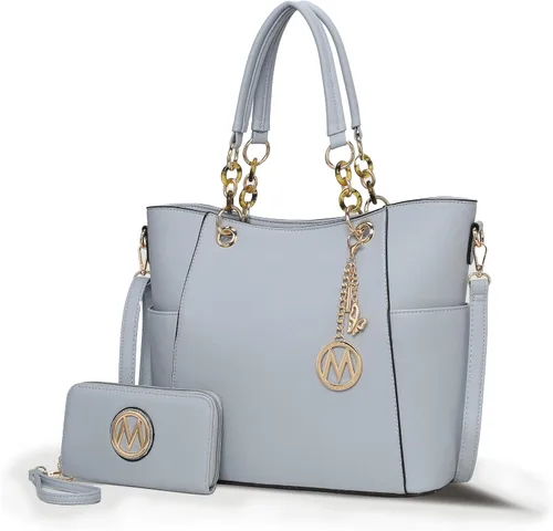 Vista 19 de MKF Collection - Juego de bolsa de mano para mujer, con cartera y asa superior, de piel vegana