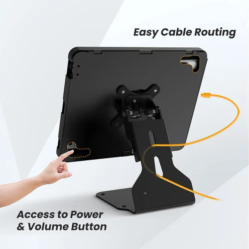 Vista 7 de Soporte para tablet compatible con iPad de 10.2 pulgadas, generación 7, 8, 9ª, de metal pesado, giratorio, giratorio, para escritorio