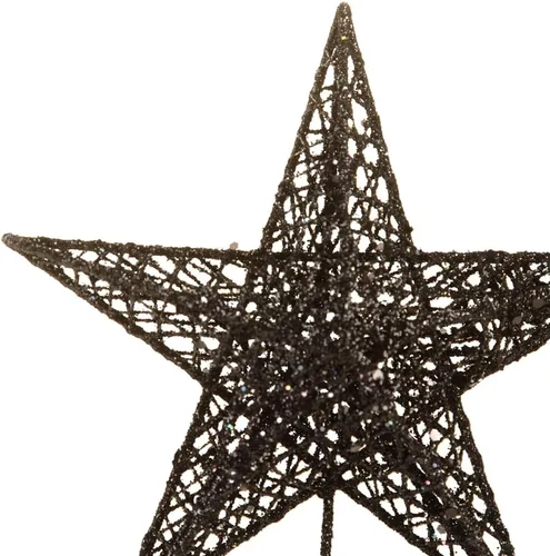 Vista 8 de BinaryABC Estrella para árbol de Navidad, adornos brillantes para decoración del árbol de Navidad, 7.9 in (negro) Durable Iron with a Glittering