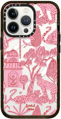 Vista 188 de CASETiFY Impact - Funda para iPhone 13 [protección contra caídas de 6.6 pies/compatible con Magsafe] Black Kingsnake, color negro transparente