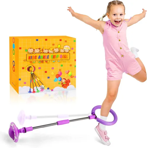 Vista 9 de Chridark Pelota de Salto de Tobillo para Niños - Pelota de Salto Plegable con Rueda Luminosa, Juguetes de Juego al Aire Libre para Niños y Adultos