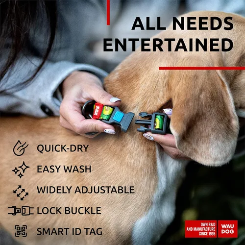 Vista 5 de WAUDOG Collar de nailon para perros – Collar ajustable para perros grandes, pequeños y medianos – Collares de cachorros para perros de razas grandes