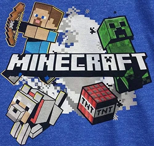 Vista 2 de Minecraft Camiseta de grupo explosivo para niños pequeños, Azul (Royal Heather)