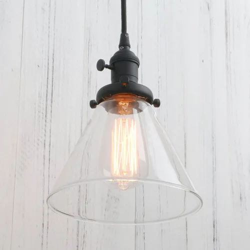 Vista 13 de PERMO Moderno accesorio de iluminación colgante con globo de vidrio transparente redondo de 5.9 pulgadas, pantalla soplada a mano, lámpara