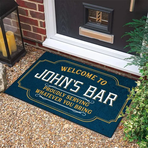 Vista 12 de Tapete personalizado de bienvenida para bar familiar, tapete para puerta con nombre personalizado, cualquier barra de nombre, alfombra de puerta