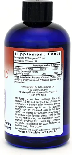 Vista 3 de RnA ReSet Pico Zinc Plus - Suplemento líquido de zinc y cobre, solución mineral pico-iónica, 8.1 onzas líquidas (1 paquete), certificado NSF, apoyo