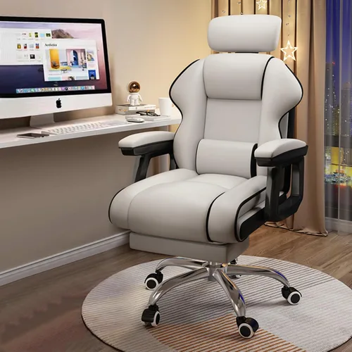 Vista 8 de Silla ejecutiva para computadora, silla de escritorio para oficina en casa, ángulo ajustable, ergonómica, de altura ajustable, sillas de piel