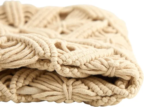 Vista 3 de Nearly Natural Funda de almohada decorativa de macramé tejida con diamantes bohemios de 18 pulgadas