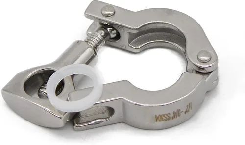 Vista 4 de Tri Clamp 0.5-0.75" Acero inoxidable 304 Heavy Duty Sanitaria Abrazadera Solo Pin con Junta de Silicona