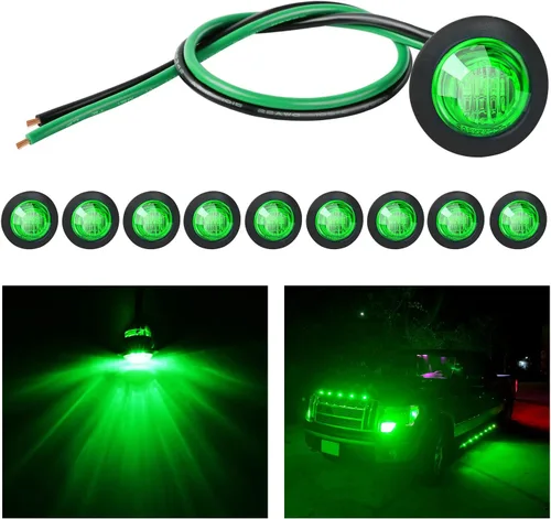 Vista 11 de Nilight Luz de marcador redonda de 3/4 pulgadas, 10 unidades, luz LED ámbar de separación, 2 conectores, indicadores laterales, luces de bala IP68