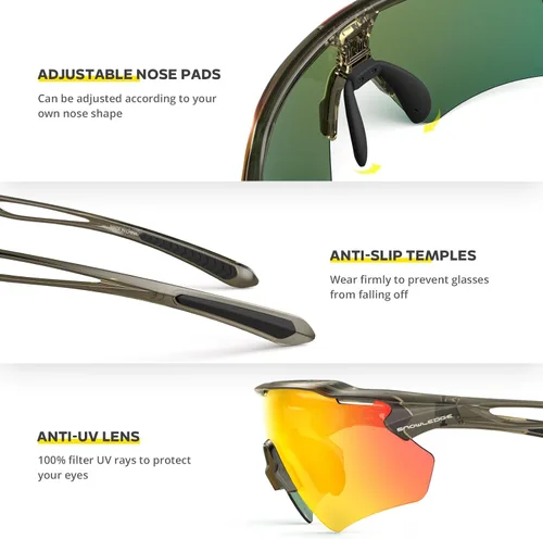 Vista 27 de Lentes de sol polarizados para ciclismo con 5 micas UV400, con armazón TR90.