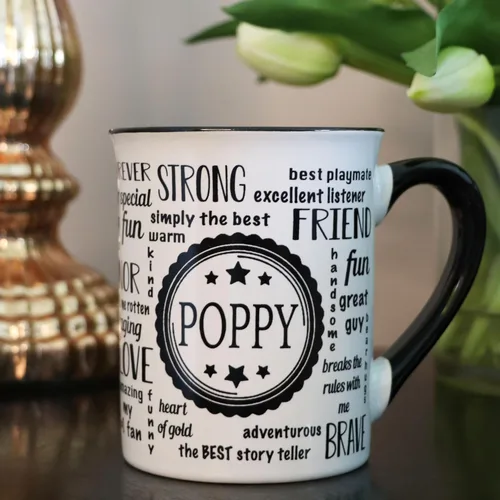 Vista 7 de Cottage Creek Tazas de café de cerámica Taza grande de amapola de 16 onzas Regalo ideal para abuelo, papá y papá para el día del padre