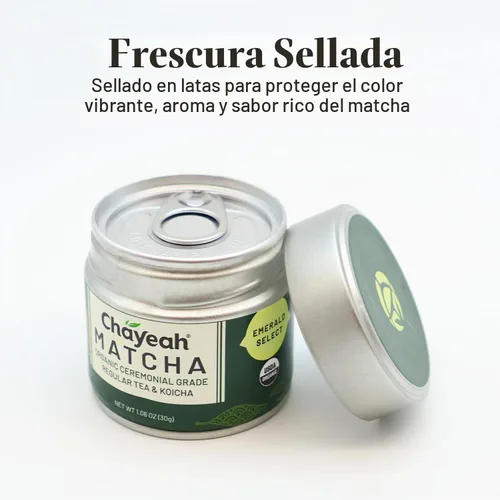 Vista 6 de CHAYEAH, Emerald Select Matcha, grado ceremonial orgánico, lata de 1.06 onzas