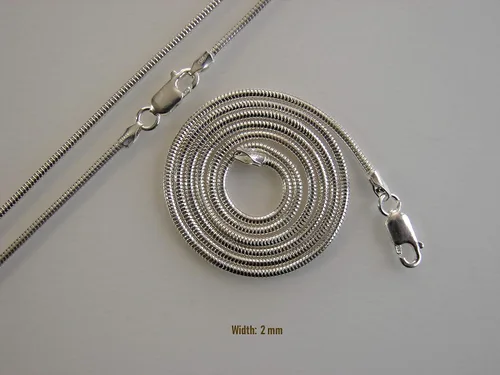 Vista 5 de BEEZZY BEEDZ Collar flexible de plata de ley 925 con cadena de serpiente de plata maciza redonda