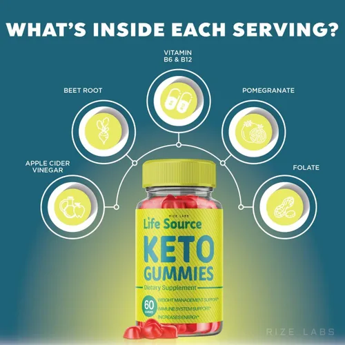 Vista 4 de rize labs - Life Source Keto ACV Gummies para pérdida de peso avanzada con vinagre de sidra de manzana, suplemento ayuda a reducir la grasa