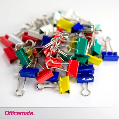 Vista 4 de Officemate Clips pequeños para carpeta, colores surtidos, 36 clips por tina (31028)