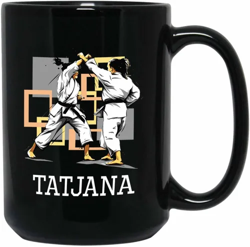 Vista 10 de Taza de café de fútbol personalizada con nombre, regalos para hombres, mujeres, amantes del fútbol, taza de cerámica negra personalizada de 11 onzas