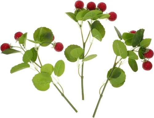 Vista 7 de ARTIBETTER 3 unidades de racimos artificiales de bayberry vegetación floreros decorativos de arándanos decoraciones de arándanos reales de tacto