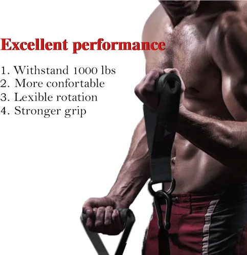 Vista 3 de Heavy Duty Gym Workout Handles Attachment for Cable Machine,Resistance Band,Pulley System Home Exercise Equipment, Comfortable and Stronger Grip