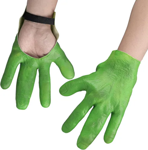 Vista 3 de Guantes de alienígena verdes para adultos y niños, accesorios de disfraz de alienígena, guantes de monstruo para adultos para Halloween
