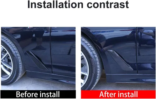 Vista 2 de YIWANG Estilo de fibra de carbono ABS ala lateral ventilación de aire cubierta 2 unids para BMW 5 serie G30 2017 2018 2019 accesorios de coche