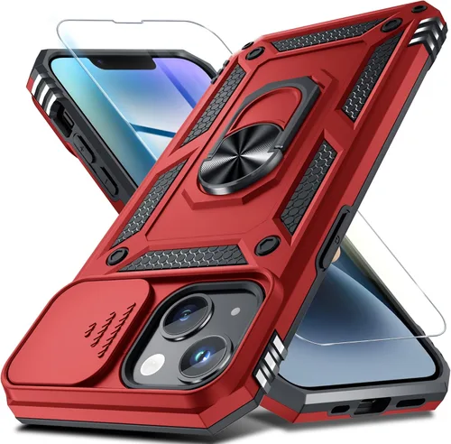 Vista 142 de Janmitta Funda para iPhone 8 Plus/7 Plus/6 Plus, Cubierta de Teléfono con Cubierta Deslizante Integrada para Lente de Cámara + Protector