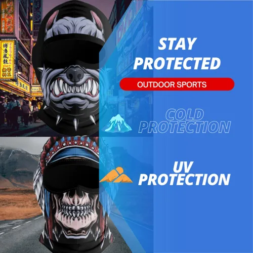Vista 6 de Pasamontañas, máscara facial completa para hombres y mujeres, deportes al aire libre en verano e invierno, esquí, ciclismo, correr, motocicleta.