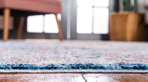 Vista 4 de Unique Loom Brighton Collection - Alfombra vibrante con estampado tradicional, medallón, azul/beige, rectangular de 2 pies 2 pulgadas x 3 pies 1
