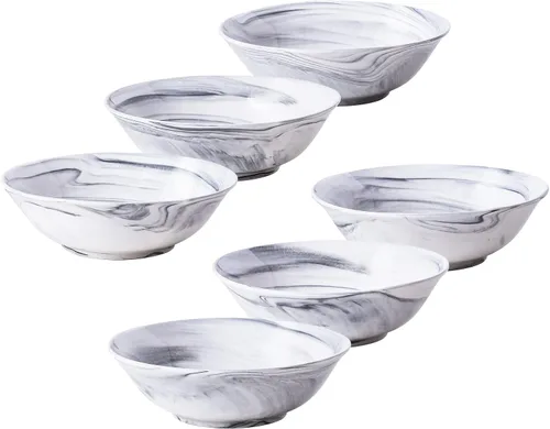 Vista 7 de Juego de 4 cuencos de cerámica de mármol gris Yundu, 30 onzas (887.2 ml) cuenco de ramen para fideos, cuencos de ensalada, cuencos grandes