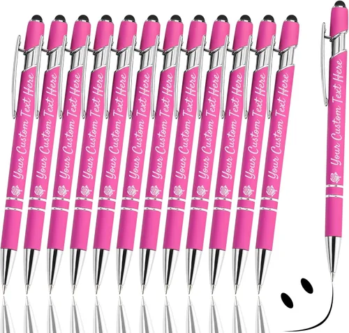Vista 11 de Bolígrafos personalizados con lápiz capacitivo, bolígrafos grabados personalizados, impresos con tu logotipo o mensaje para Navidad, graduación