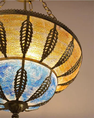 Vista 5 de TFCFL Lámpara colgante Tiffany vintage de estilo victoriano para sala de estar, comedor