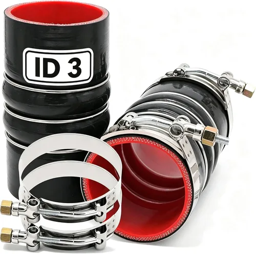 Vista 8 de Codo de 45 grados de 2 a 2.5 pulgadas, manguera de acoplador de 4 capas reforzada de silicona para turbo/intercooler/tubería de admisión, ID de 2 a