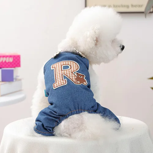 Vista 10 de Ropa de invierno para perros, overoles elegantes para mascotas para perros pequeños y medianos, lindo mono para cachorros, ropa clásica para perros