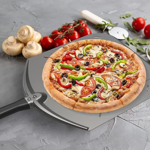 Vista 5 de Cáscara perforada de la pizza, espátula de la pizza de 14 pulgadas