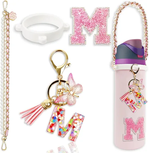 Vista 51 de Letter Handle Strap Accessories with Cute Initial Charm Compatible with Owala Water Bottle 24oz 32oz 40oz Owala Kids