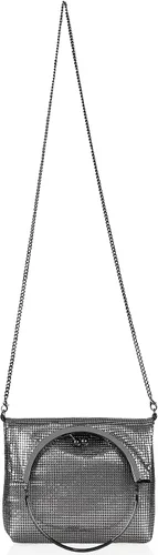 Vista 4 de Venoline - Bolsos de mano para mujer con asa superior de malla, circular, para noche, brillante, bolso cruzado para fiesta, graduación, boda