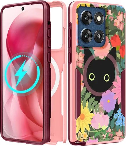 Vista 53 de Funda para Moto G 5G 2024 – Compatible con MagSafe para mujeres y niñas, bonita funda protectora magnética para teléfono, diseño femenino Kawaii