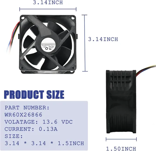 Vista 5 de Compatible con motor de ventilador evaporador de refrigerador GE WR60X26866 WR60X10356 WR60X10341 WR60X24303