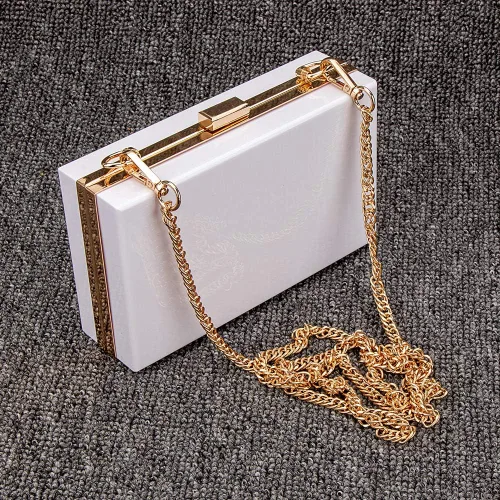 Vista 5 de Acrylic Clear Purse For Women, Crossbody Shoulder Handbag Evening Clutch Bag Chain Strap