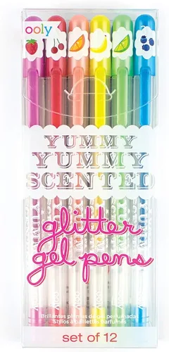 Vista 8 de Ooly Yummy Yummy - Juego de 6 bolígrafos de gel perfumados metálicos, con tinta de gel perfumada afrutada, escribe en papel negro, punta de 0.039