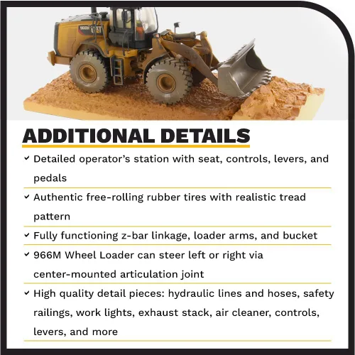 Vista 5 de Diecast Masters - Cargador de ruedas mediano desgastado 1:50 Caterpillar 966M - Serie desgastada - 85703