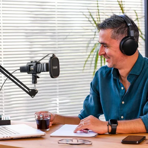 Vista 8 de TONOR TC30+ - Kit de micrófono USB, grabación de podcasts para PC, condensador cardioide, juego de micrófono para computadora, juegos, transmisión