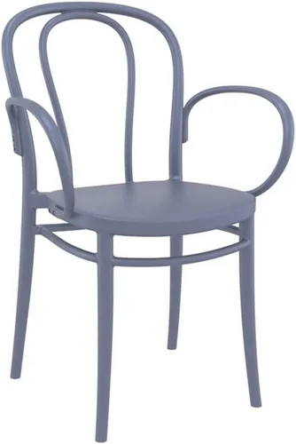 Vista 11 de Compamia Victor XL Silla de resina para exteriores, color negro (juego de 2)