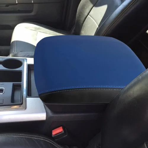 Vista 24 de Funda para el reposabrazos de la consola central, de piel, antiarañazos, de protección, accesorios de decoración interior, para Tesla Model 3 Negro