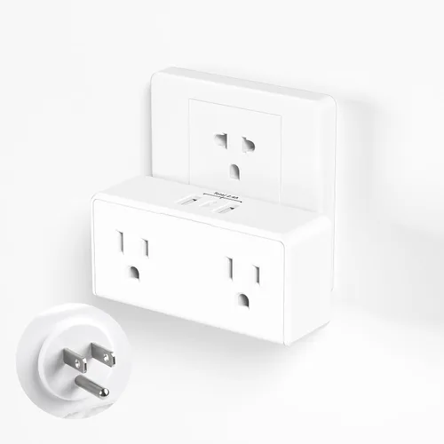 Vista 15 de BN-LINK Extensor de toma de corriente múltiple con 8 tomas, 3 puertos USB (1 USB C), protector de sobretensiones de 800 julios, divisor de enchufe