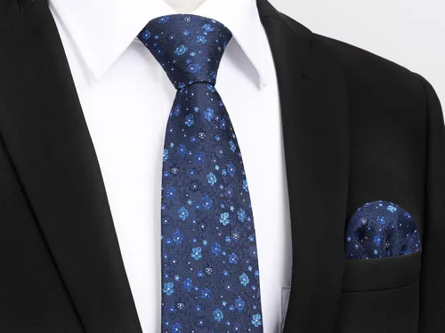 Vista 237 de Corbatas florales tejidas clásicas para hombre, corbata cuadrada de bolsillo, corbatas formales para hombres, boda con pañuelo